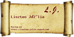 Lisztes Júlia névjegykártya