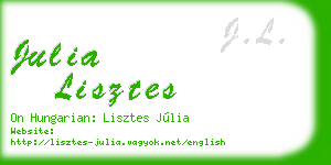 julia lisztes business card